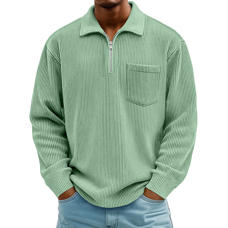 📢📢50%Rabatt!!!🎉✨Men's Casual Ribbed Half Zip Sweater – Figurbetonter Rippstrick, praktischer Reißverschluss & vielseitig kombinierbar – Perfekt für Alltag, Freizeit & kühle Tage