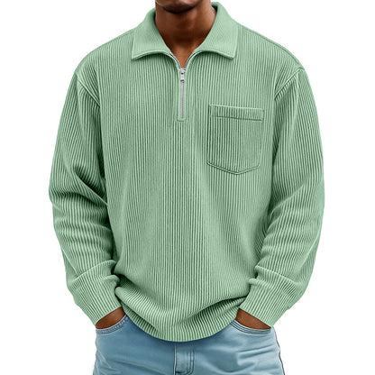 📢📢50%Rabatt!!!🎉✨Men's Casual Ribbed Half Zip Sweater – Figurbetonter Rippstrick, praktischer Reißverschluss & vielseitig kombinierbar – Perfekt für Alltag, Freizeit & kühle Tage