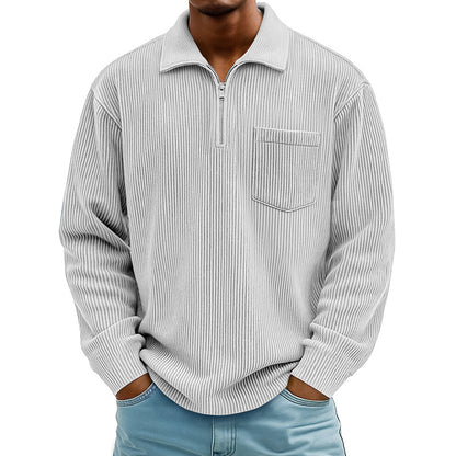 📢📢50%Rabatt!!!🎉✨Men's Casual Ribbed Half Zip Sweater – Figurbetonter Rippstrick, praktischer Reißverschluss & vielseitig kombinierbar – Perfekt für Alltag, Freizeit & kühle Tage