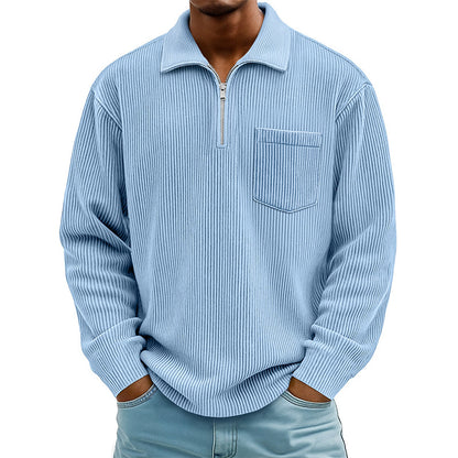 📢📢50%Rabatt!!!🎉✨Men's Casual Ribbed Half Zip Sweater – Figurbetonter Rippstrick, praktischer Reißverschluss & vielseitig kombinierbar – Perfekt für Alltag, Freizeit & kühle Tage