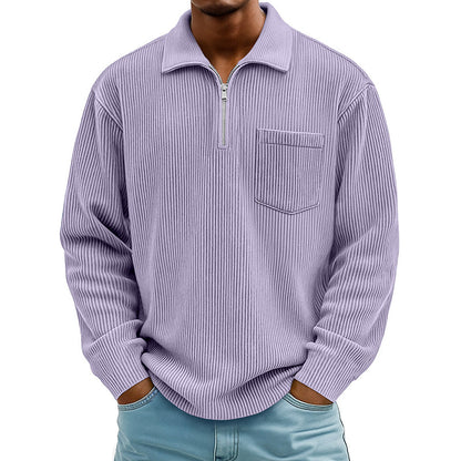 📢📢50%Rabatt!!!🎉✨Men's Casual Ribbed Half Zip Sweater – Figurbetonter Rippstrick, praktischer Reißverschluss & vielseitig kombinierbar – Perfekt für Alltag, Freizeit & kühle Tage