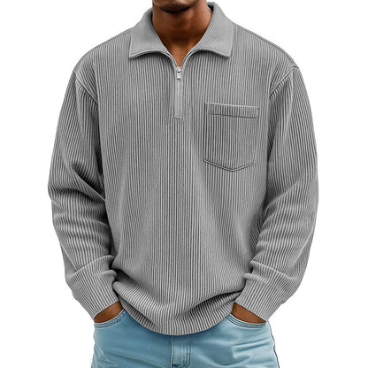 📢📢50%Rabatt!!!🎉✨Men's Casual Ribbed Half Zip Sweater – Figurbetonter Rippstrick, praktischer Reißverschluss & vielseitig kombinierbar – Perfekt für Alltag, Freizeit & kühle Tage