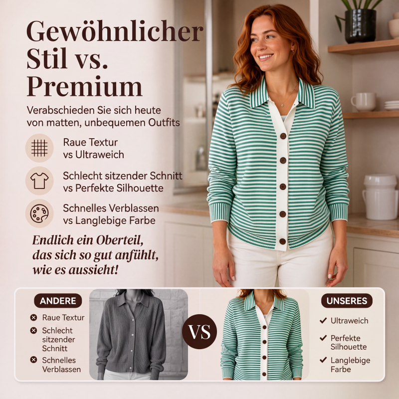 📢📢50%Rabatt!!!🎉✨Gestreifte Strickjacke für Damen