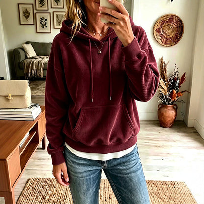 📢📢50%Rabatt!!!🎉✨Damen-Kapuzenpullover aus Cord mit Taschen