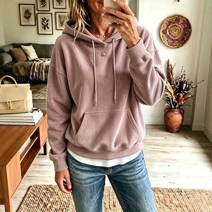 📢📢50%Rabatt!!!🎉✨Damen-Kapuzenpullover aus Cord mit Taschen