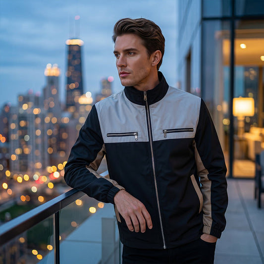 📢📢50%Rabatt!!!🎉✨Herren-Stehkragenjacke im Color-Block-Design