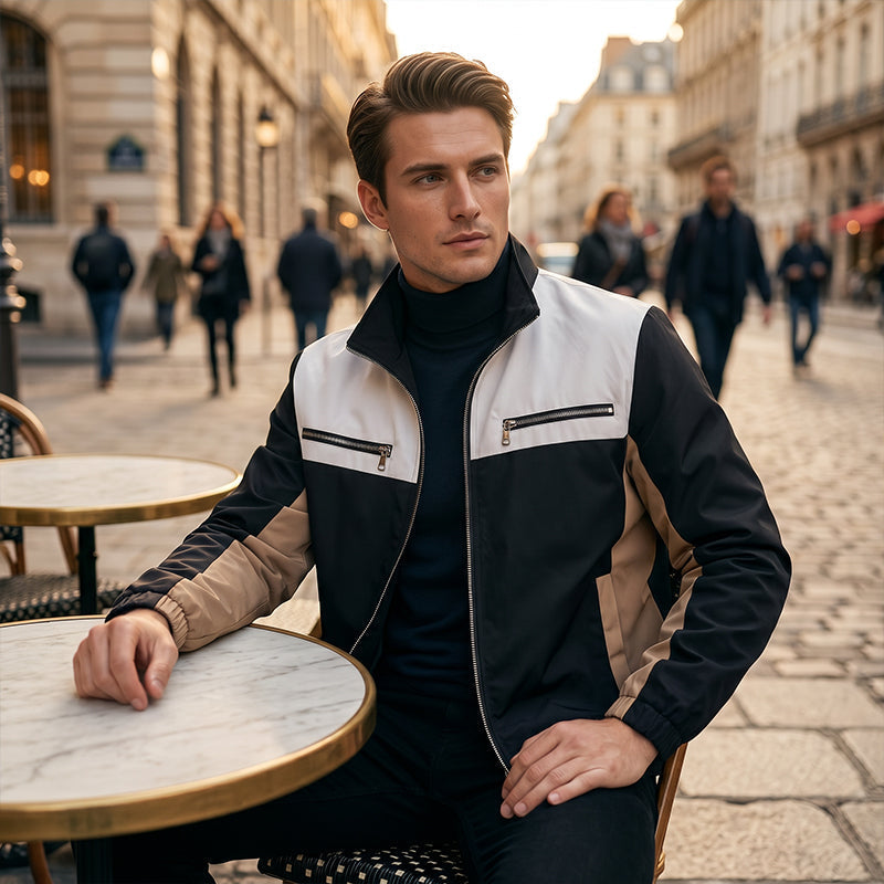📢📢50%Rabatt!!!🎉✨Herren-Stehkragenjacke im Color-Block-Design