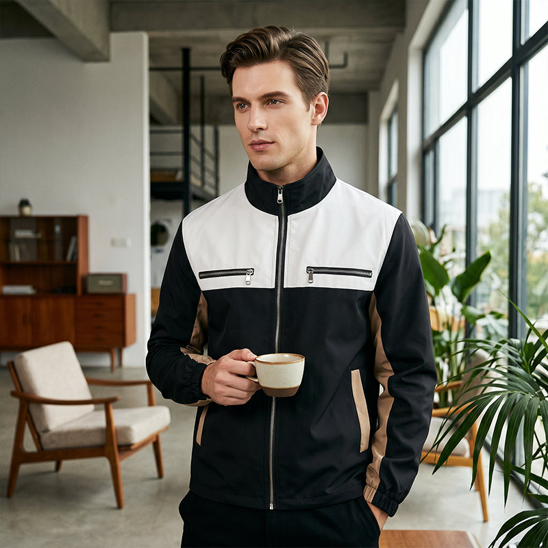 📢📢50%Rabatt!!!🎉✨Herren-Stehkragenjacke im Color-Block-Design