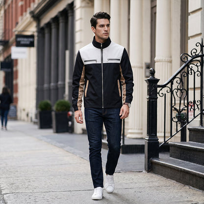 📢📢50%Rabatt!!!🎉✨Herren-Stehkragenjacke im Color-Block-Design