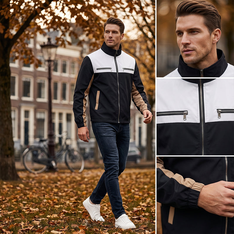 📢📢50%Rabatt!!!🎉✨Herren-Stehkragenjacke im Color-Block-Design