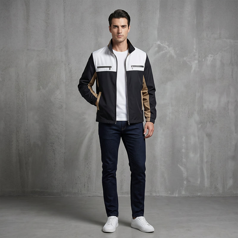 📢📢50%Rabatt!!!🎉✨Herren-Stehkragenjacke im Color-Block-Design
