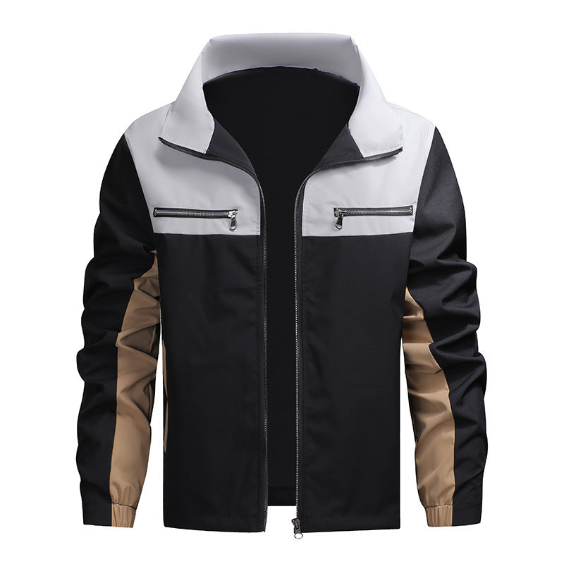 📢📢50%Rabatt!!!🎉✨Herren-Stehkragenjacke im Color-Block-Design