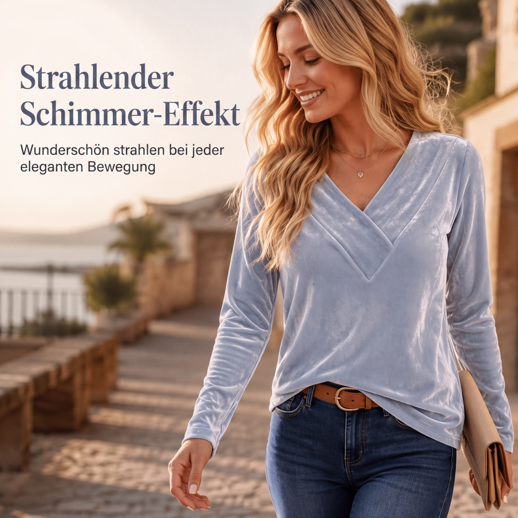 📢📢50%Rabatt!!!🎉✨Lässiges Langarmshirt mit V-Ausschnitt für Damen – Weicher Stoff, bequemer Schnitt & vielseitig kombinierbar