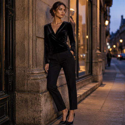📢📢50%Rabatt!!!🎉✨Lässiges Langarmshirt mit V-Ausschnitt für Damen – Weicher Stoff, bequemer Schnitt & vielseitig kombinierbar