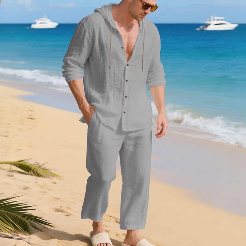📢📢50%Rabatt!!!🎉🏆 Verkaufsschlager – jetzt halber Preis! Atmungsaktives Leinen-Strandoutfit für Herren