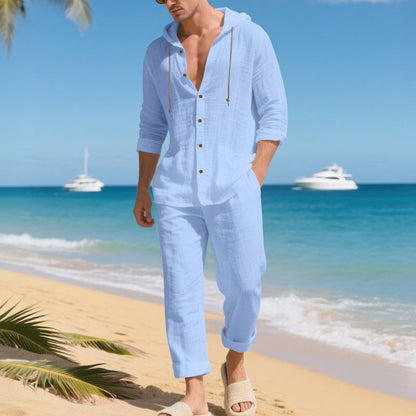 📢📢50%Rabatt!!!🎉🏆 Verkaufsschlager – jetzt halber Preis! Atmungsaktives Leinen-Strandoutfit für Herren