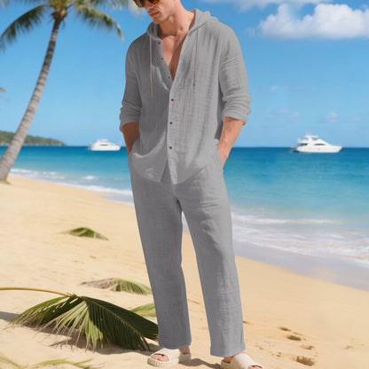 📢📢50%Rabatt!!!🎉🏆 Verkaufsschlager – jetzt halber Preis! Atmungsaktives Leinen-Strandoutfit für Herren