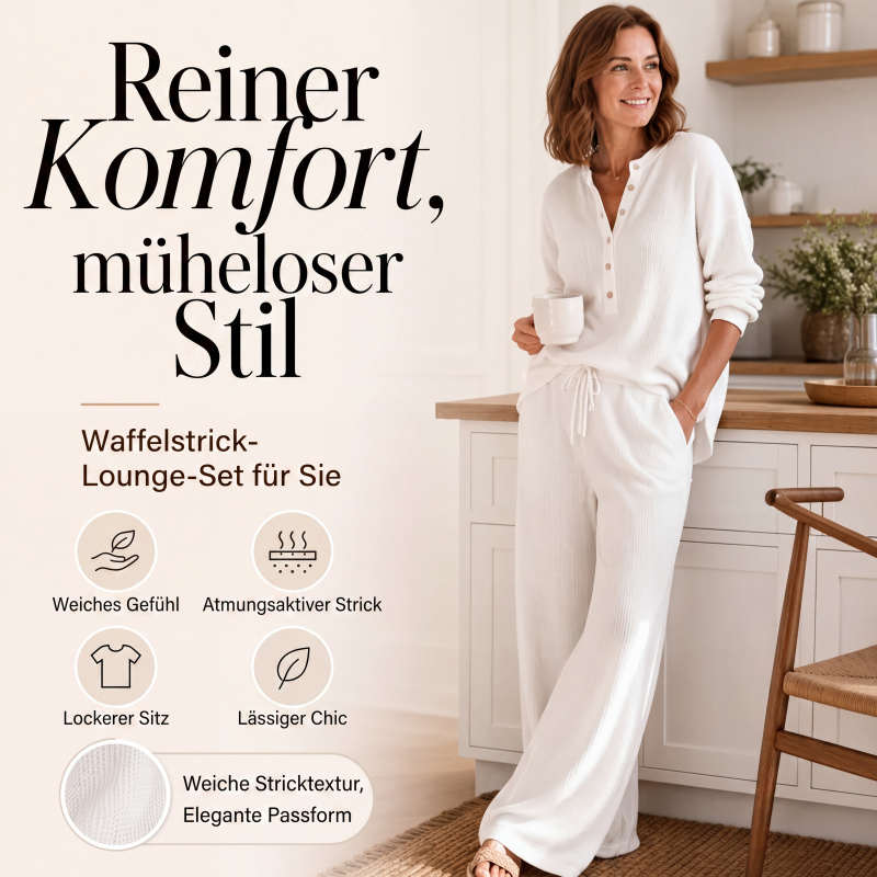 📢📢50%Rabatt!!!🎉✨Waffelstrick-Loungewear-Set für Damen