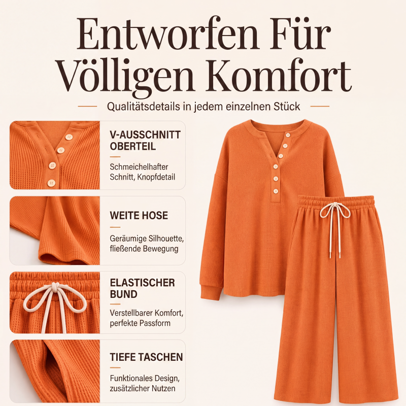 📢📢50%Rabatt!!!🎉✨Waffelstrick-Loungewear-Set für Damen