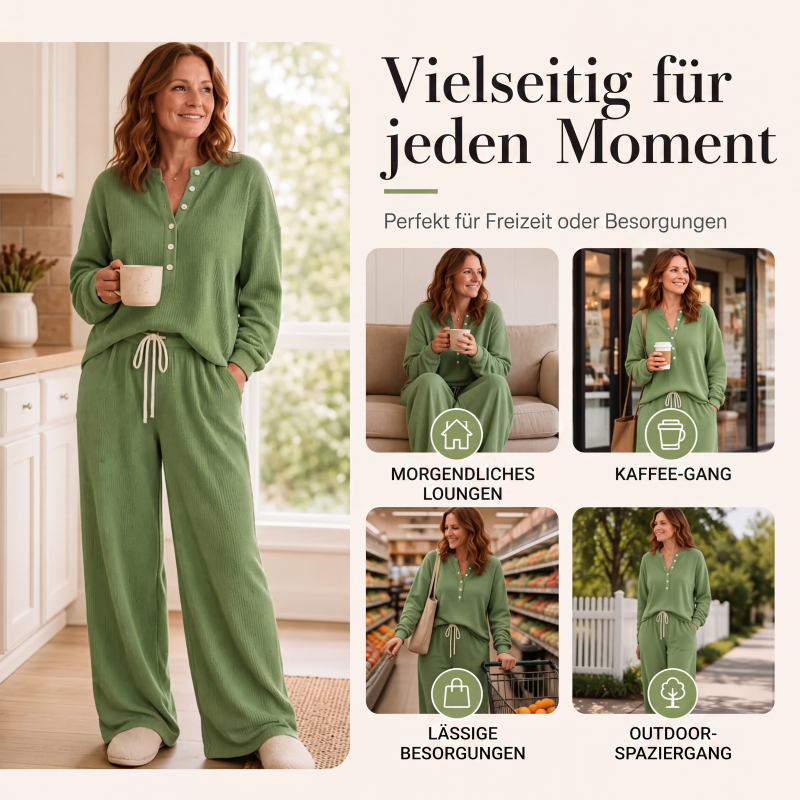 📢📢50%Rabatt!!!🎉✨Waffelstrick-Loungewear-Set für Damen