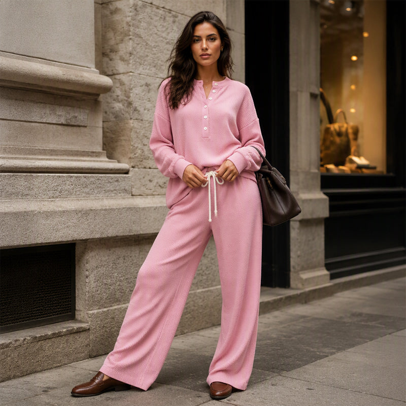 📢📢50%Rabatt!!!🎉✨Waffelstrick-Loungewear-Set für Damen