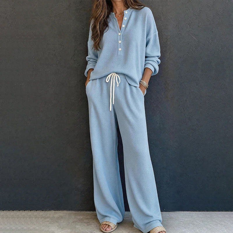 📢📢50%Rabatt!!!🎉✨Waffelstrick-Loungewear-Set für Damen