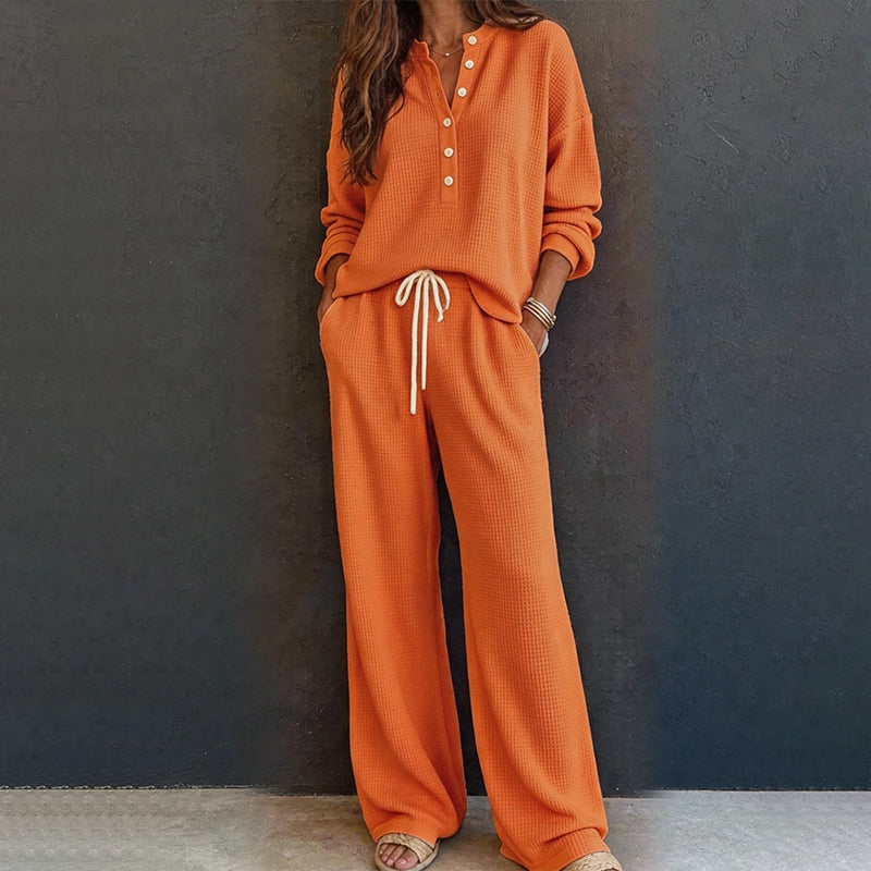 📢📢50%Rabatt!!!🎉✨Waffelstrick-Loungewear-Set für Damen