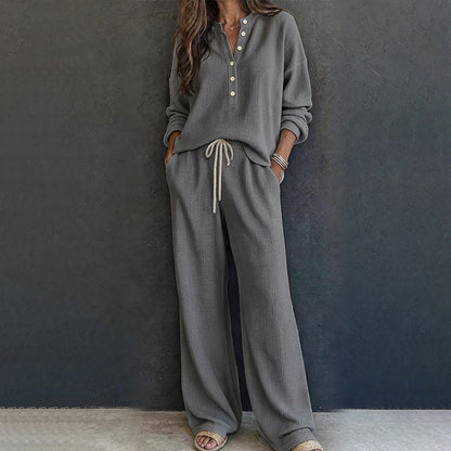 📢📢50%Rabatt!!!🎉✨Waffelstrick-Loungewear-Set für Damen