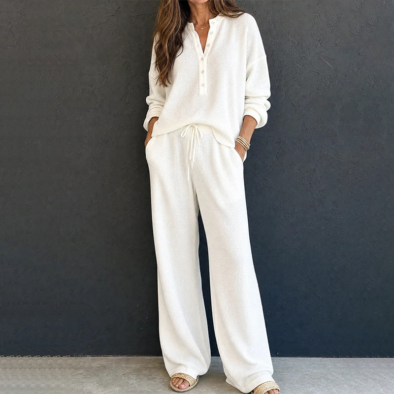 📢📢50%Rabatt!!!🎉✨Waffelstrick-Loungewear-Set für Damen