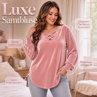 📢📢50%Rabatt!!!🎉✨Samt-Oberteil für Damen mit V-Ausschnitt & überkreuztem Design
