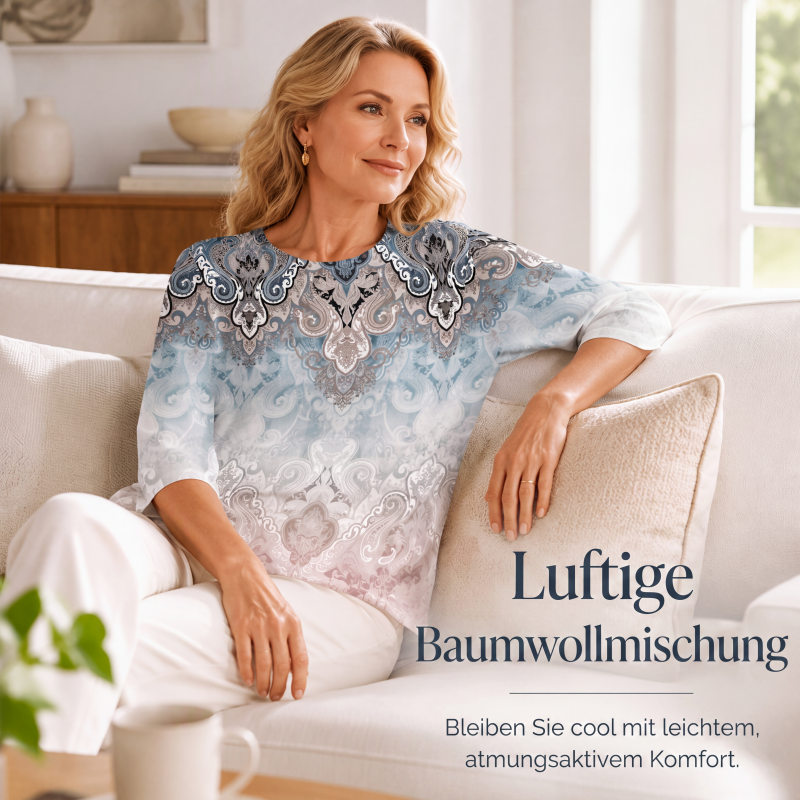 📢📢50%Rabatt!!!🎉✨Damen T-Shirt mit modischem Print & Rundhalsausschnitt