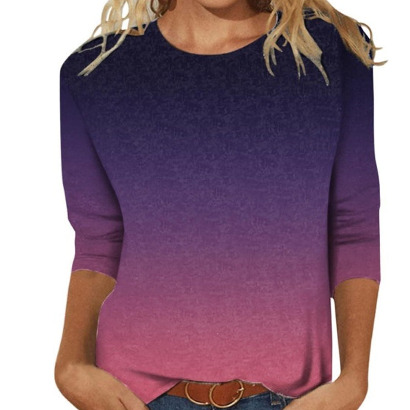 📢📢50%Rabatt!!!🎉✨Damen T-Shirt mit modischem Print & Rundhalsausschnitt