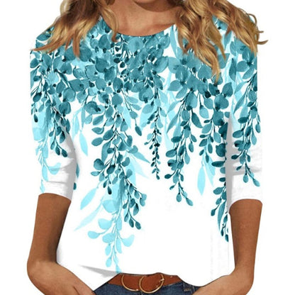📢📢50%Rabatt!!!🎉✨Damen T-Shirt mit modischem Print & Rundhalsausschnitt