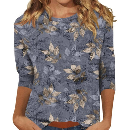 📢📢50%Rabatt!!!🎉✨Damen T-Shirt mit modischem Print & Rundhalsausschnitt