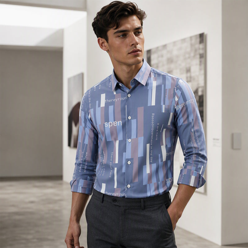 🧥 Geometrisches Print-Hemd – Hochwertiger Materialmix, lässiger Look & immer passend – Ein Must-have für deine Garderobe – Jetzt 50% Rabatt!