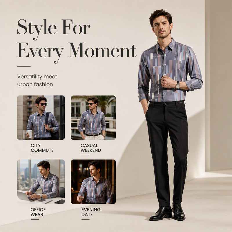 🧥 Geometrisches Print-Hemd – Hochwertiger Materialmix, lässiger Look & immer passend – Ein Must-have für deine Garderobe – Jetzt 50% Rabatt!