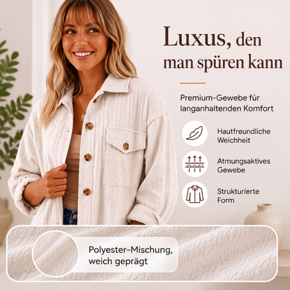 📢📢50%Rabatt!!!🎉✨Strukturiertes Langarm-Hemd für Damen mit Knopfleiste