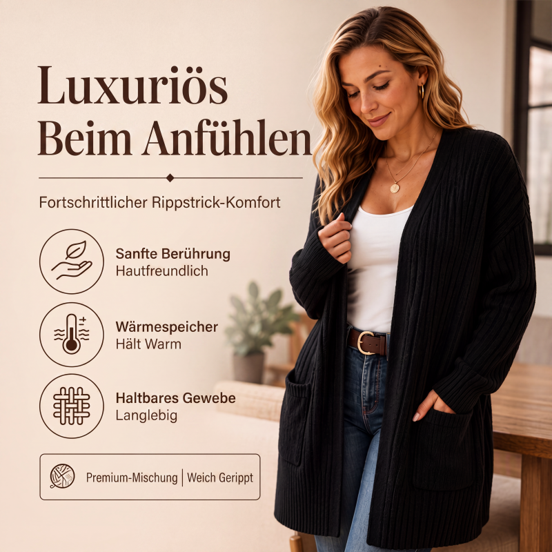 📢📢50%Rabatt!!!🎉✨Gerippte Strickjacke für Damen