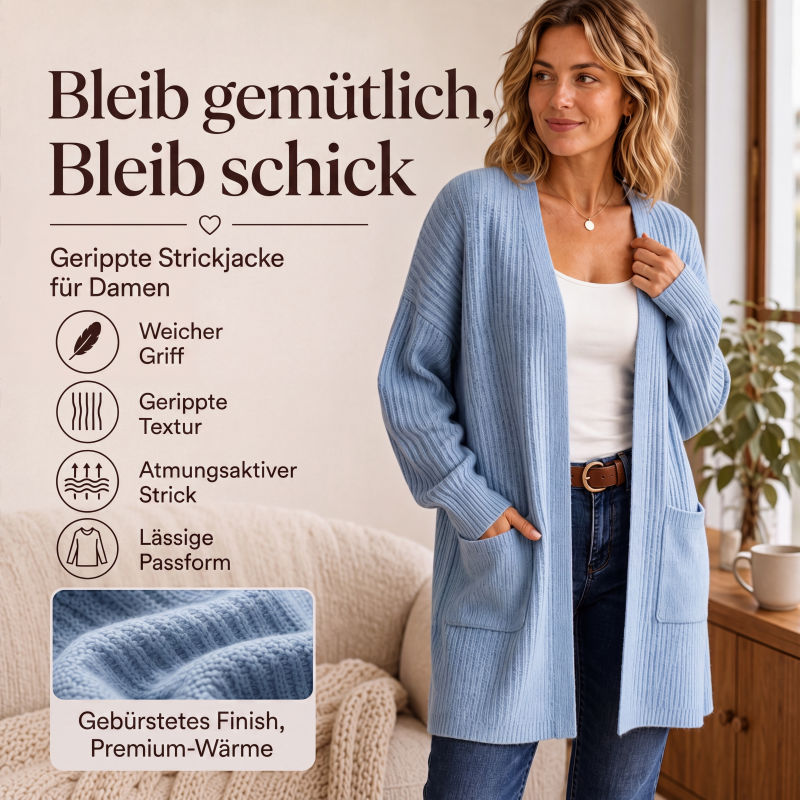 📢📢50%Rabatt!!!🎉✨Gerippte Strickjacke für Damen