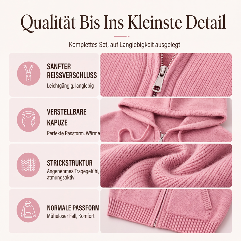 📢📢50%Rabatt!!!🎉✨Lockere Damen-Strickjacke mit Kapuze