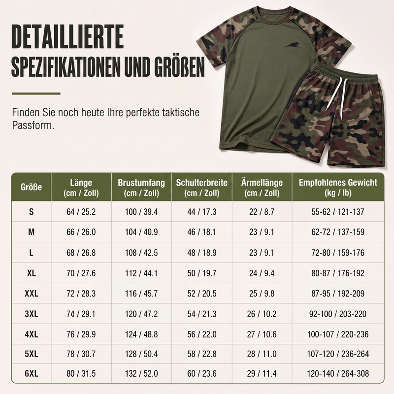 📢📢50%Rabatt!!!🎉✨Herren-Casual-Set: Camouflage-Kurzarmhemd und Shorts