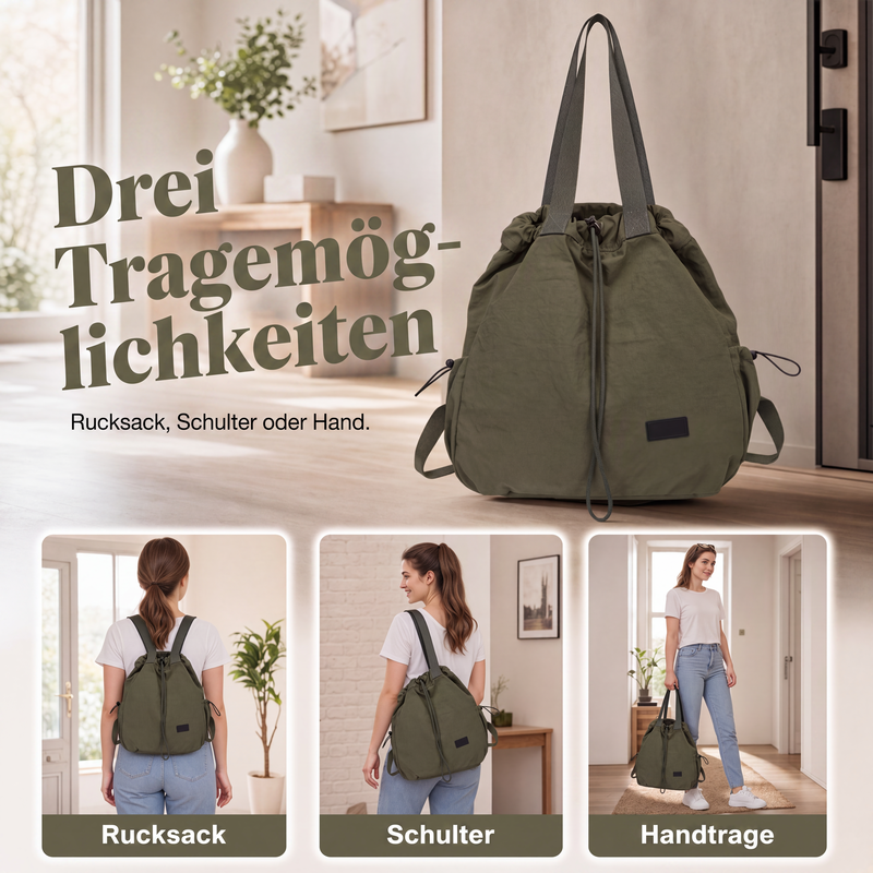 📢📢50%Rabatt!!!🎉✨Großes Damen-Tote-Rucksack mit Kordelzug