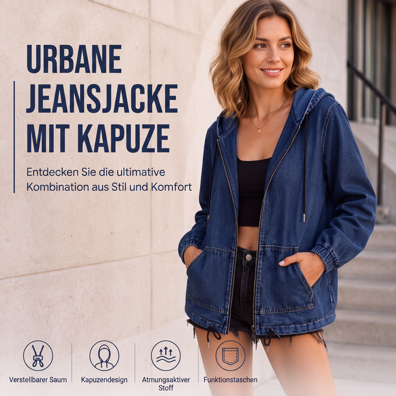 📢📢50%Rabatt!!!🎉✨Legere Kapuzenjacke mit Reißverschluss für Damen