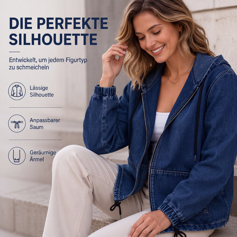 📢📢50%Rabatt!!!🎉✨Legere Kapuzenjacke mit Reißverschluss für Damen