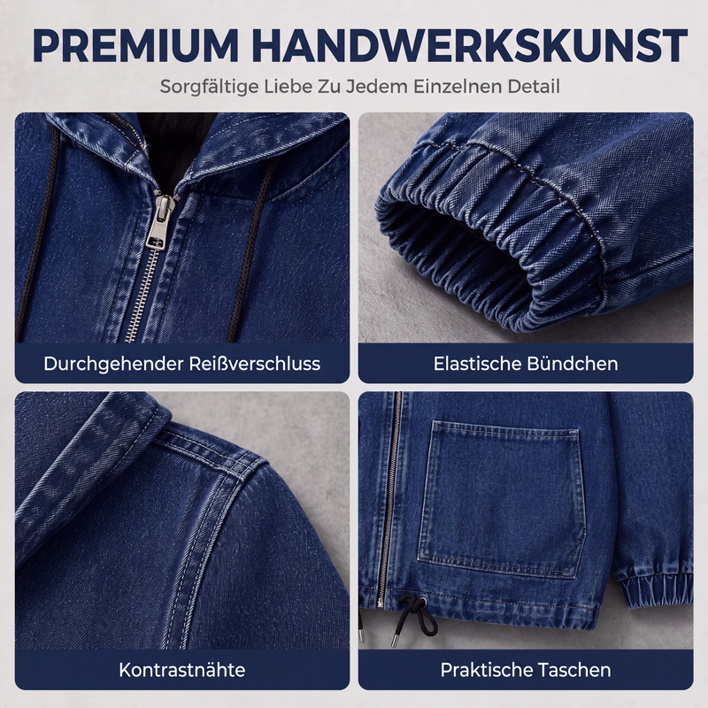 📢📢50%Rabatt!!!🎉✨Legere Kapuzenjacke mit Reißverschluss für Damen