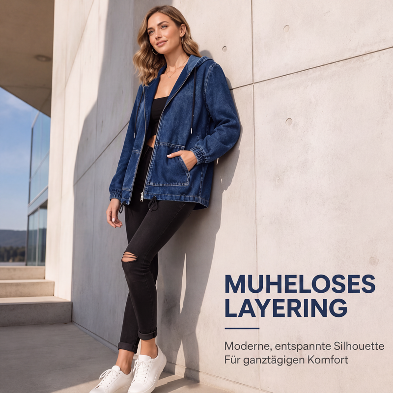 📢📢50%Rabatt!!!🎉✨Legere Kapuzenjacke mit Reißverschluss für Damen