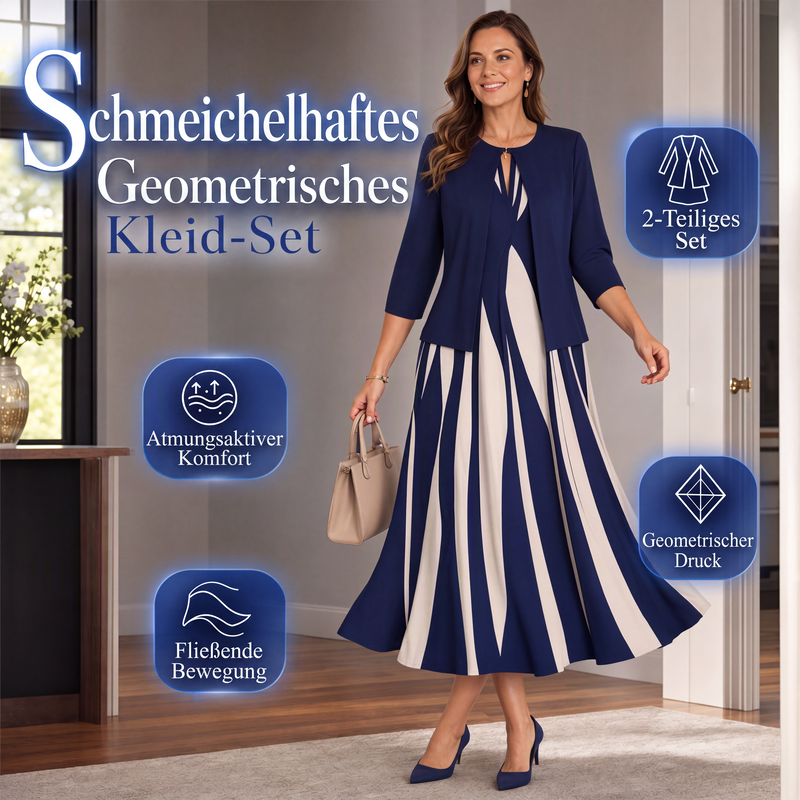📢📢50%Rabatt!!!🎉✨Schmeichelndes geometrisches Kleid-Set