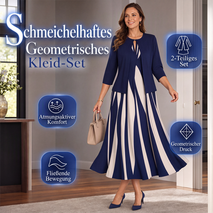 📢📢50%Rabatt!!!🎉✨Schmeichelndes geometrisches Kleid-Set