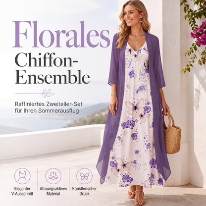 📢📢50%Rabatt!!!🎉✨Damen Boho-Blumenmaxikleid & Strandüberwurf-Set