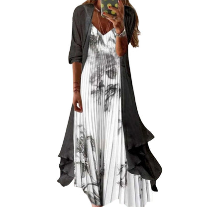 📢📢50%Rabatt!!!🎉✨Damen Boho-Blumenmaxikleid & Strandüberwurf-Set